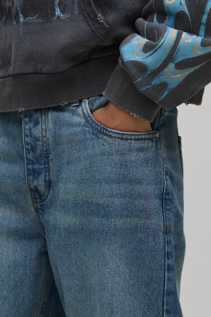 Relaxte rigide gewassen jeans | Vintage Blue | Size 36R