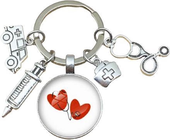 Sleutelhanger zuster/ verpleegkundige / 5 bedels