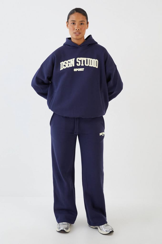 Dames Dsgn Studio Oversized Hooded Trainingspak | Marineblauw | Maat: Large