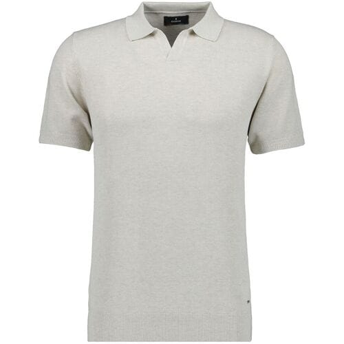 Ragman Trui Melange Resort Collar Short Sleeve Cotton Knit Ecru / male
