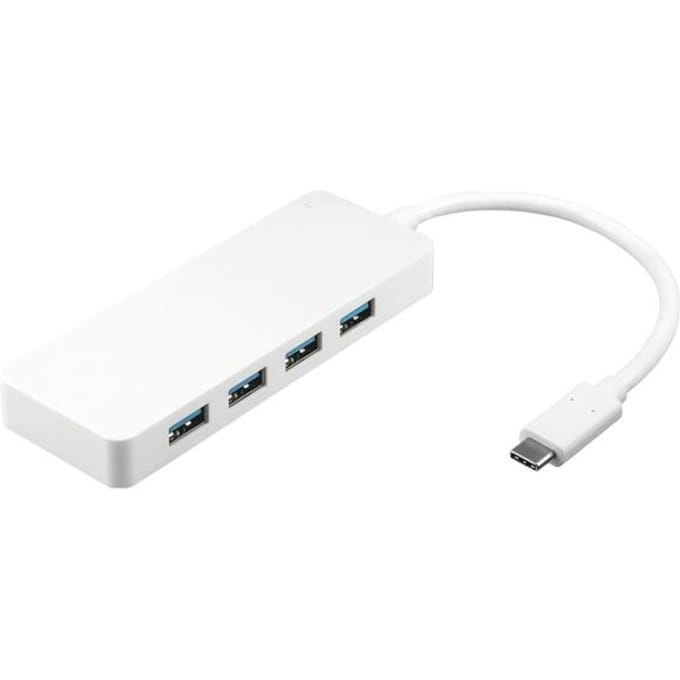Goobay USB-C hub met 4 poorten - busgevoed - USB3.0 / wit - 0,15 meter