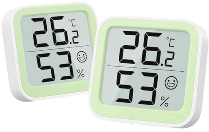 Mini Hygrometer en Temperatuursensor voor Binnen - Vochtigheid Meter met Comfortdisplay voor Babykamer