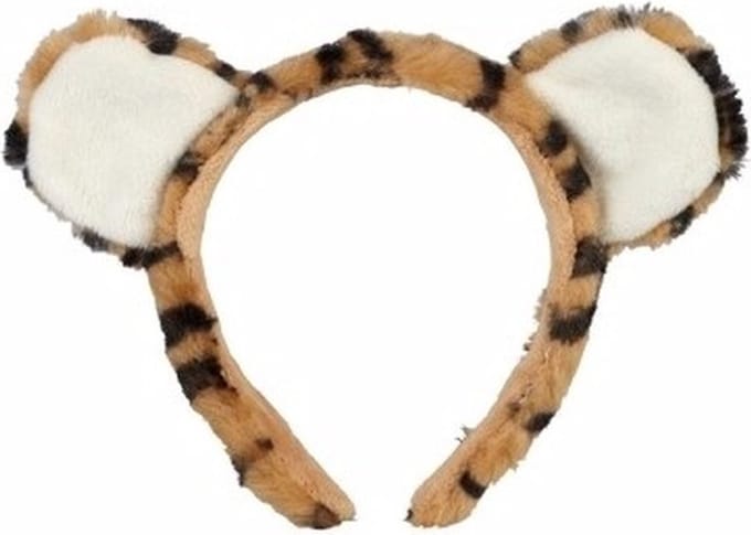 Ravensden Pluche tijger diadeem - met oortjes - 15 cm - hoofdband - Carnaval
