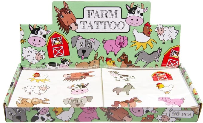 Duckiez Tattoo Vel Boerderijdieren - 96 stuks