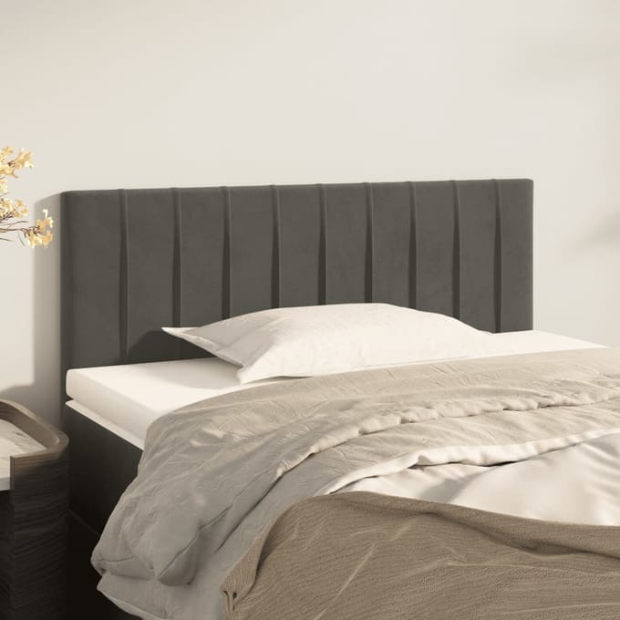 vidaXL - Hoofdbord - 80x5x78/88 - cm - fluweel - donkergrijs