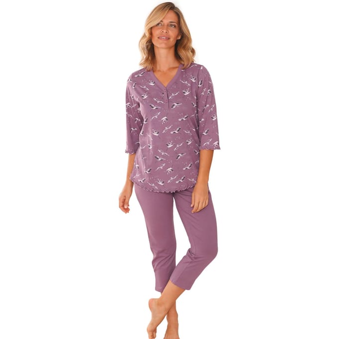Katoenen pyjama met knoopsluiting - bessen / gedess. - Gr. 24/25 van Goldner Fashion