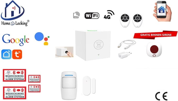 Draadloos beveiligingsbox werkt met wifi en met spraak gestuurde apps. ST01C