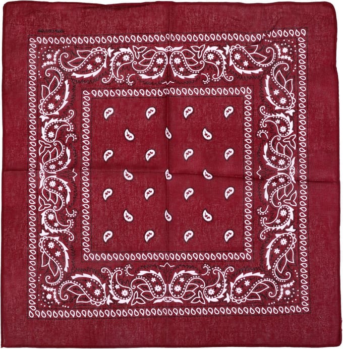 Klassieke Vierkante Sjaal met Traditioneel Bandanamotief (55x55cm) - Rood