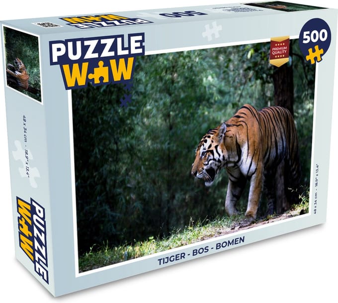 Puzzel Tijger - Bos - Bomen - Legpuzzel - Puzzel 500 stukjes