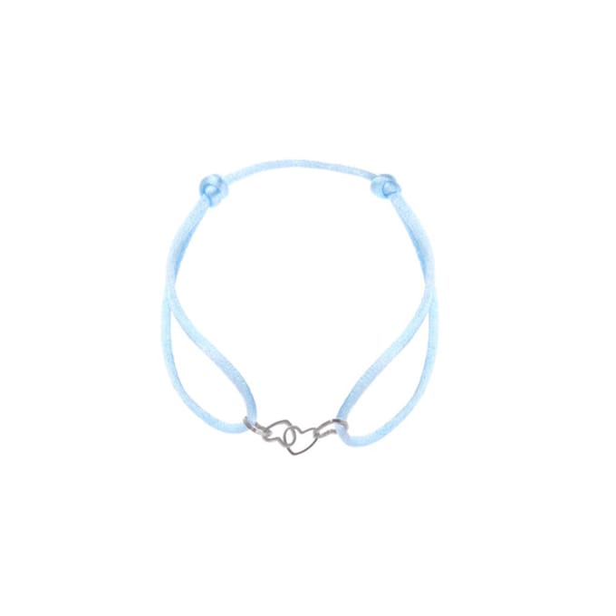 Go Dutch Label Armband touw 4 hart open Silver/Blue B2352-6