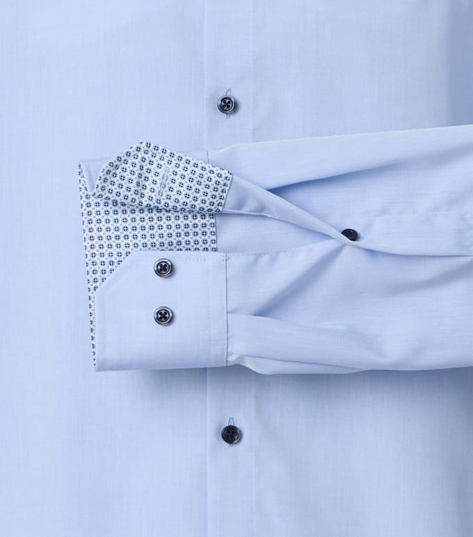 VENTI modern fit overhemd - popeline - lichtblauw - Strijkvrij - Boordmaat: 42