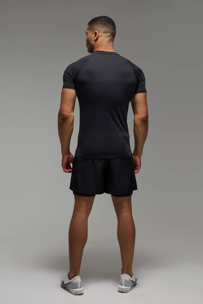 Man Active Muscle Fit Raglan Performance Gym T-Shirt 2 Pack | Size Small