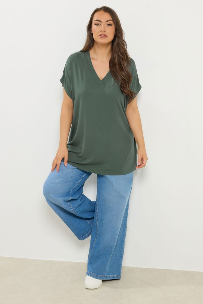 Yours Groen Tshirt Met Aangegroeide Mouwen Size 42