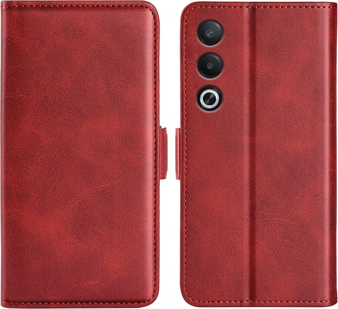 MobyDefend Hoesje - Geschikt voor Oppo A80 5G - Luxe Wallet Book Case (Sluiting Zijkant) - Rood