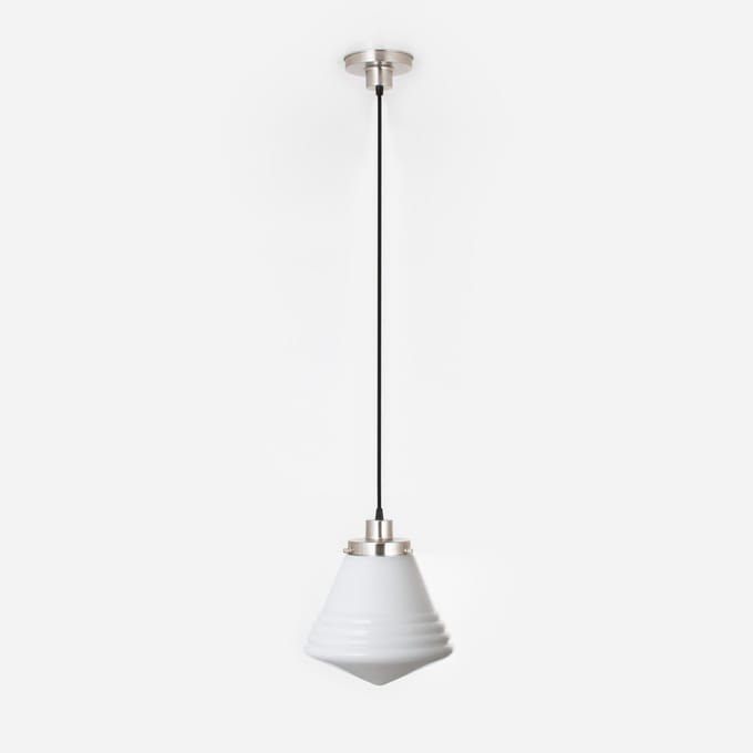 Hanglamp aan snoer Luxe School Medium 20's Matnikkel - Art Deco Trade
