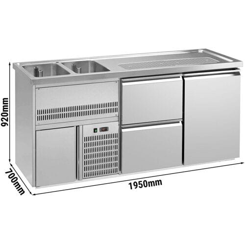 GGM Gastro Biertheke Premium PLUS - 1950x700mm - 1 Tür & 2 Schubladen
