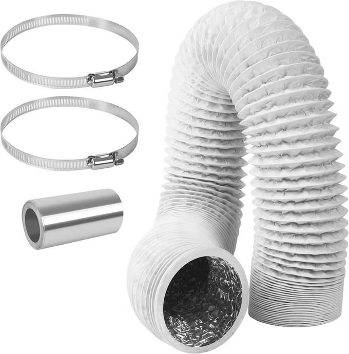 Flexibele Afvoerslang Ø 100 mm Lengte 3m PVC Ventilatieslang met Klemmen