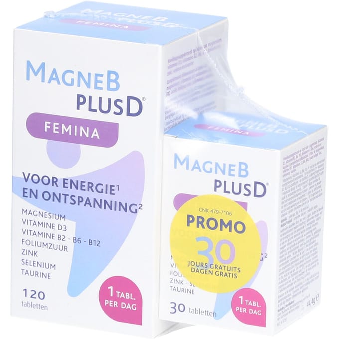 MagneBplusD® Femina | Magnesium, Vitamines B en Vitamine D 120+30 Tabletten