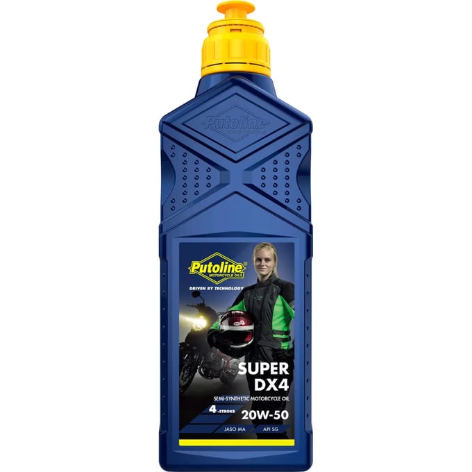 Motorfietsolie 4 takt semisynthetisch Putoline 20W-50 Super DX4