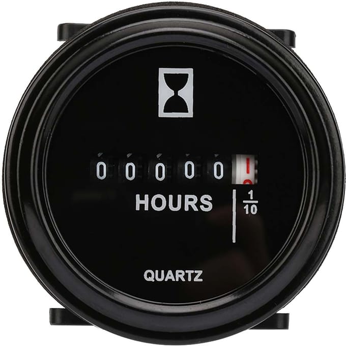 Compteur horaire à quartz 680 V CA/CC 99 999,9 heures pour moteur et générateur black