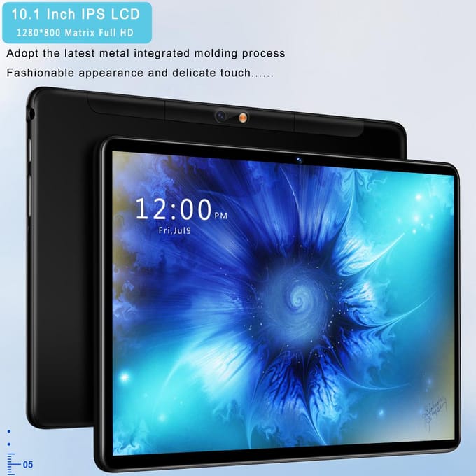 Tablet PC 10.1 Inch Android 11 Octa Core 4GB/64GB Tablet 3G LTE Telefoongesprek GPS 1280*800 IPS met Cover Case Add keyboard case zwart