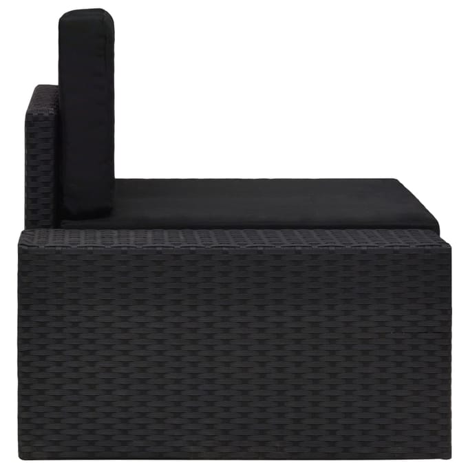 vidaXL - Hoekbank - met - rechterarmleuning - sectioneel - poly - rattan - zwart
