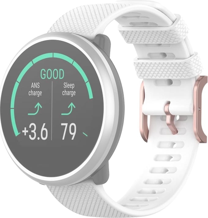 Siliconen bandje - geschikt voor Polar Ignite / Ignite 2 / Ignite 3 / Pacer / Pacer Pro / Unite - wit