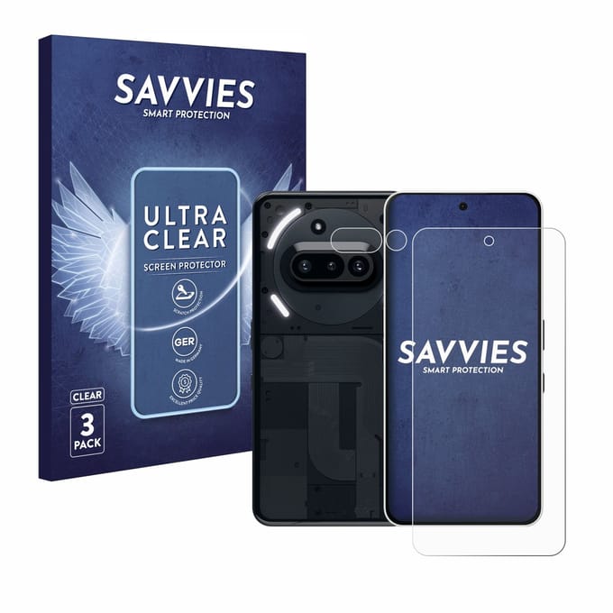 Savvies - Screenprotector voor Nothing Phone (3a) (Voor+Camera) - Folie Beschermfolie transparant 6 Stuks