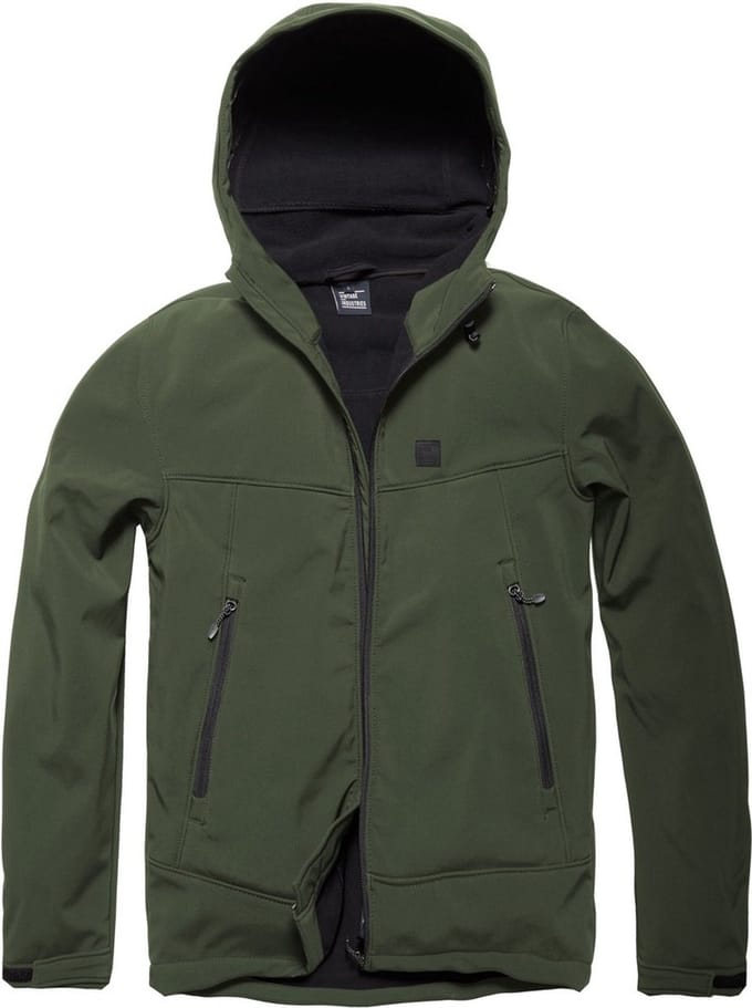 Vintage Industries Funktion-jas Alford Softshell-jas Dark Olive