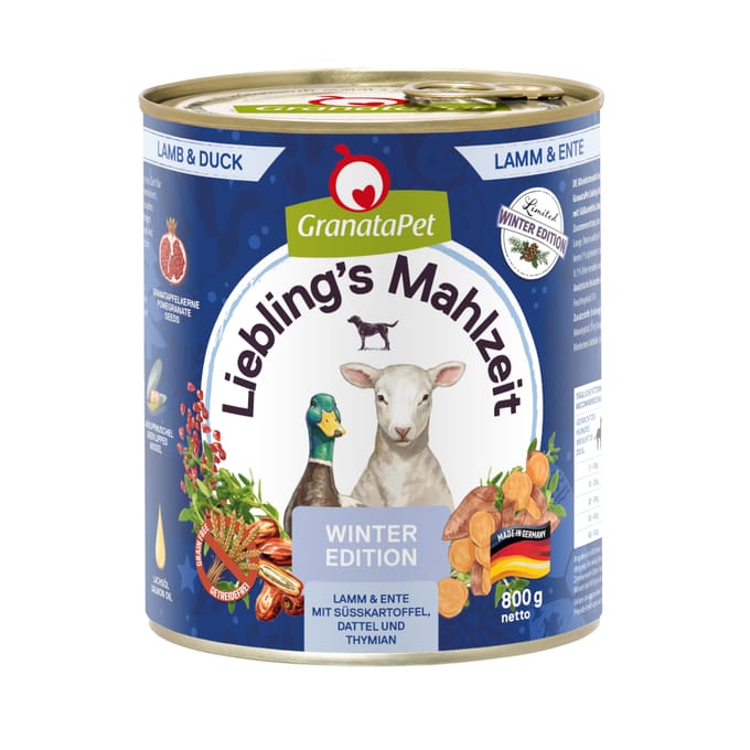 GranataPet Lievelingsmaaltijd Winterdroom - Lam & Eend (6 x 800 g)