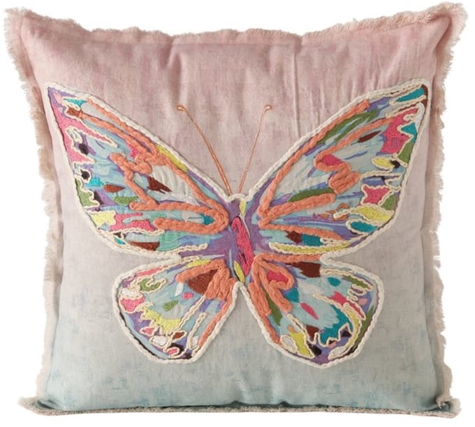 Boltze - Kussen - Sierkussen - Katoen - Handmade - Maribel - Vlinder - 45x45cm