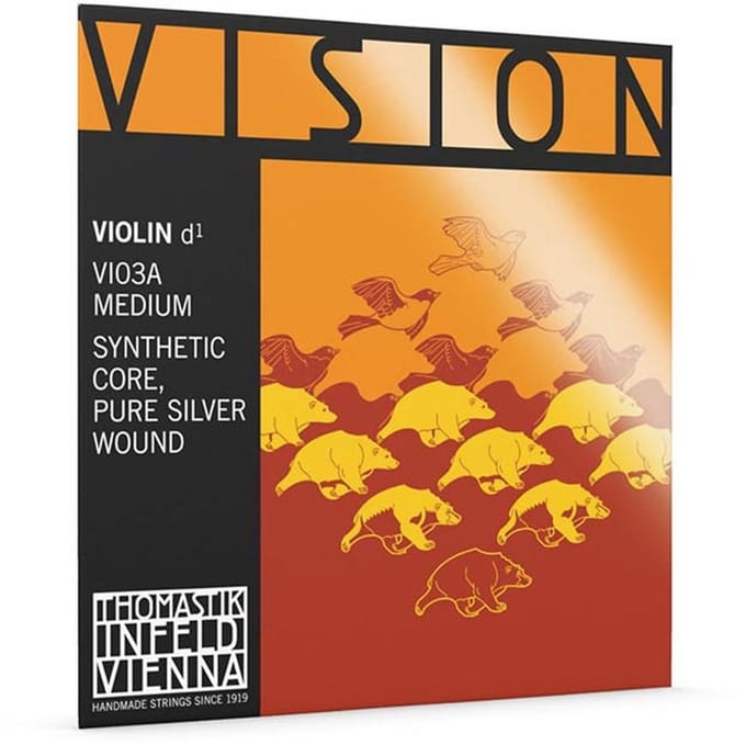 Thomastik Infeld VI-03A violin string D-3 4/4 medium, synthetic core, silver wound