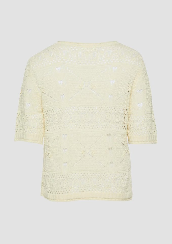 Kwalitatieve gebreide boho trui met boot hals voor vrouwen s.Oliver