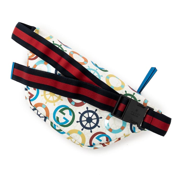 Gucci Kids Multicolor Expandble Web Belt Bag  Schoudertas