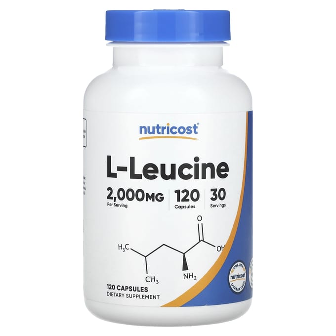 Nutricost, L-Leucine, 2.000 mg, 120 capsules (500 mg per capsule)