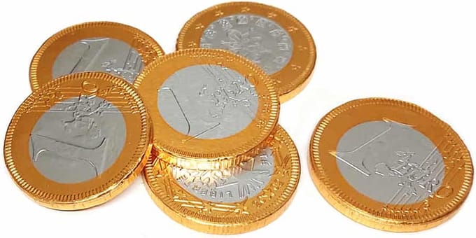 Euro Chocolademunten - 38 mm - 1 kg