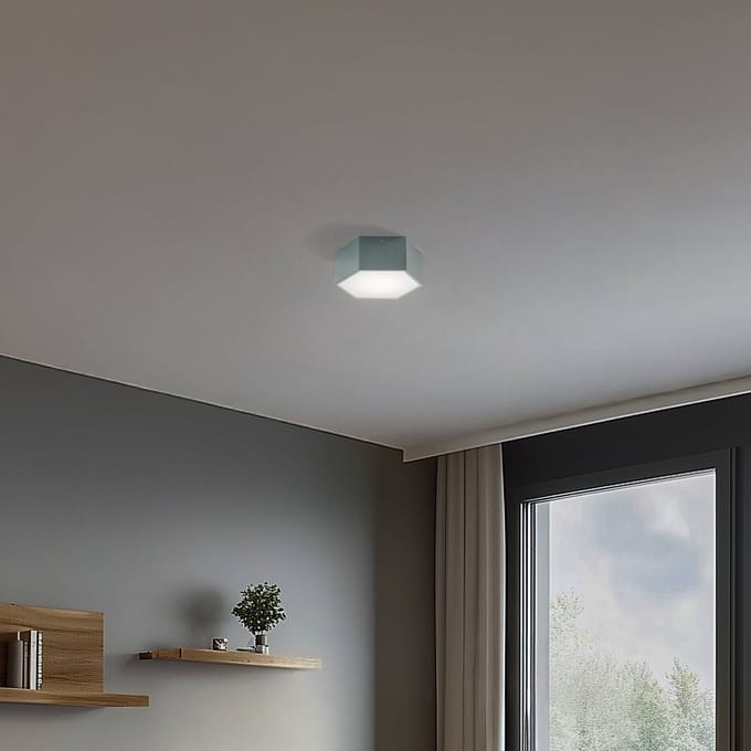 Argon LED plafondlamp Libre, saliegroen, staal, 3.000 K
