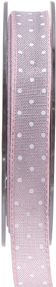 Cadeaulint roze sierlint met stippen 15mm 20m