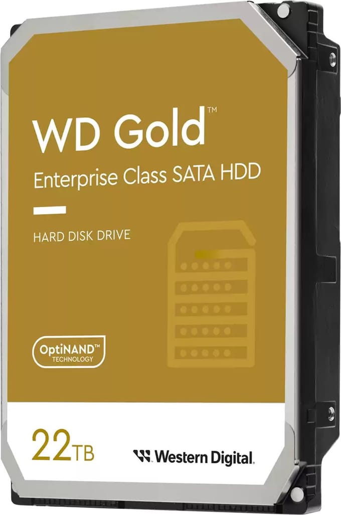Western Digital Gold interne harde schijf 22 TB 7200 RPM 512 MB 3.5" SATA III