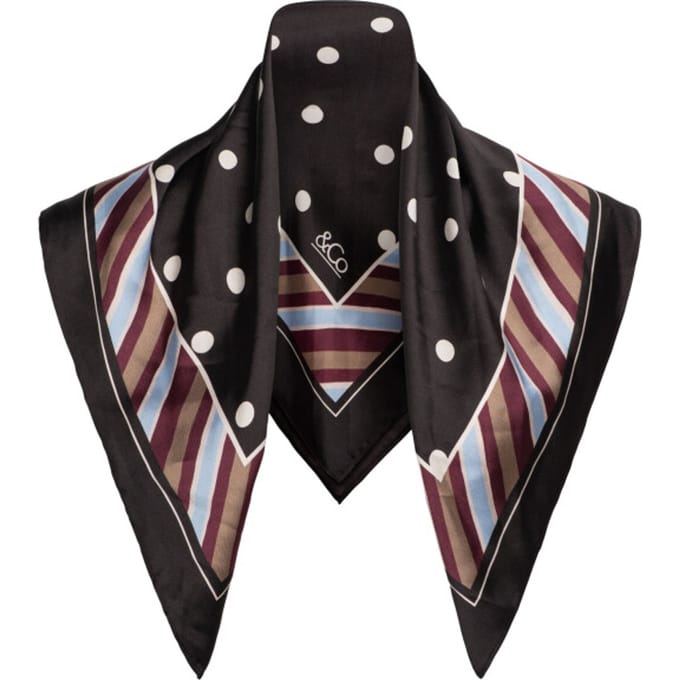 &Co Woman &co women sjaaltje silke dot dark chocolate