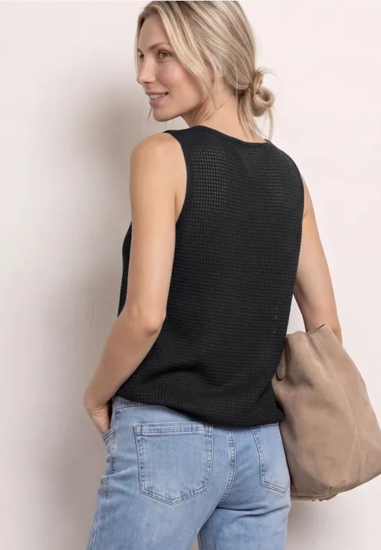 2-in-1 top van mesh met boothals