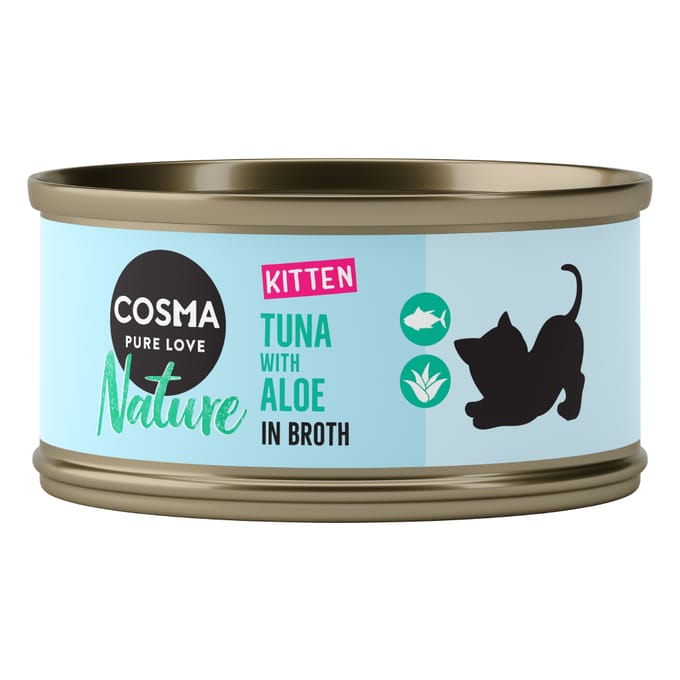 24x70g Nature Kitten Tonijn & Aloë Vera Cosma Kattenvoer