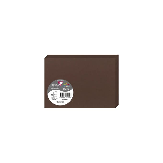 Clairefontaine Pollen - Dubbele Kaart - 110x155mm - C6 - Cacao - Bruin