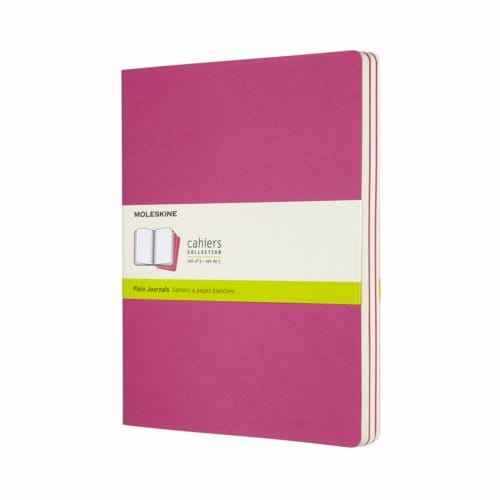 Moleskine cahier journal soft cover xl kinetic roze blanco à 3 stuks