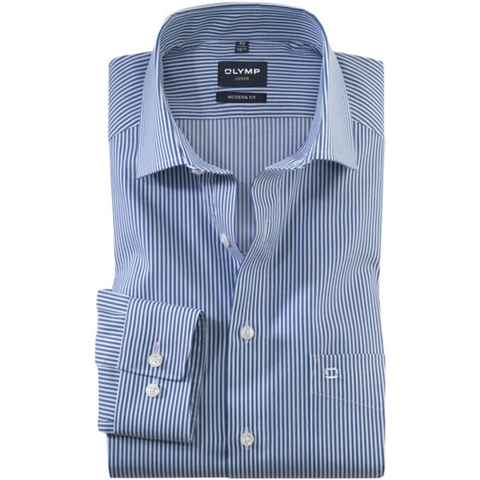 OLYMP Luxor Overhemd, Modern Fit, Global Kent, Marineblauw
