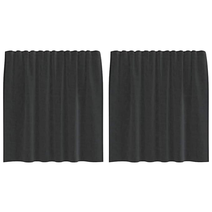 vidaXL - Gordijnen - voile - met - tab - top - 2 - st - zwart