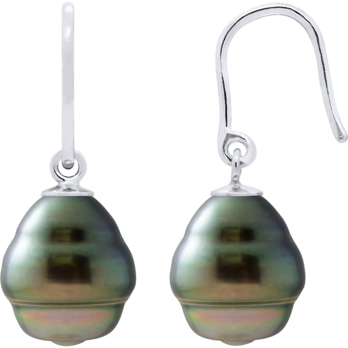 Oorbellen haak Knik Tahitian Pearls Ringed 9-10 mm 925