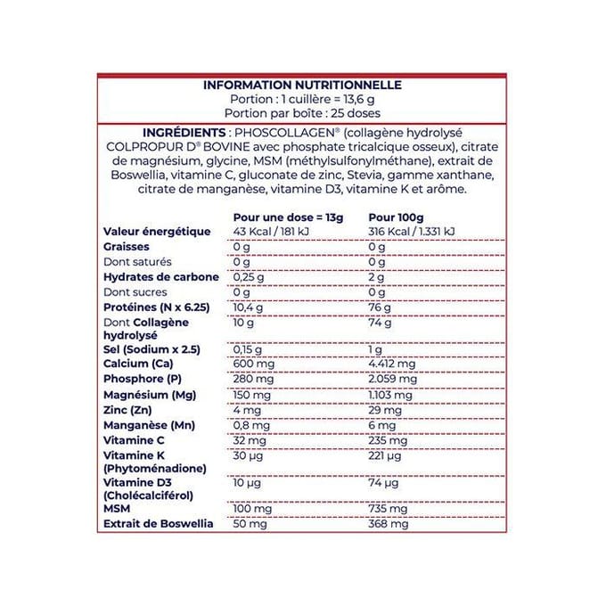 Colpropur Osteoarticulaire fraise poudre 340g