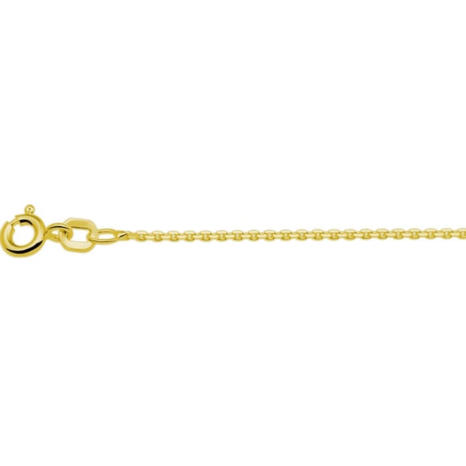 collier anker gediamanteerd 1,1 mm 3 micron zilver verguld (geel)