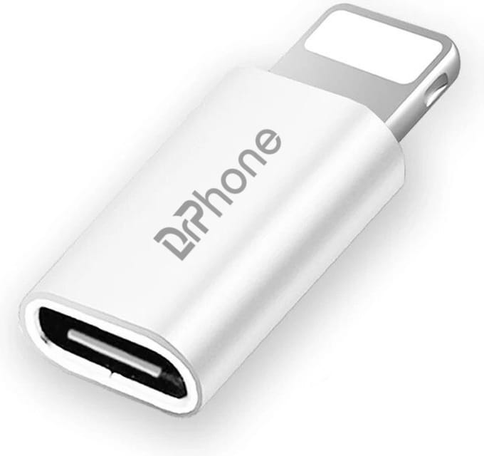 DrPhone C11 Lightning Mannelijk naar USB C Vrouwelijk Adapter - Oplaadkabel Connector – Wit